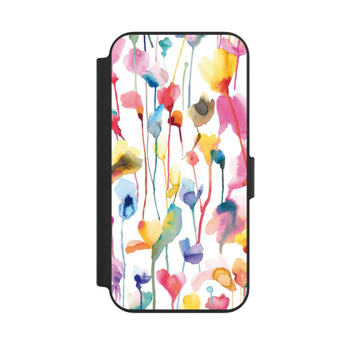 Apple iPhone 13 NIVOflip Aquarell Wildblumen bunt