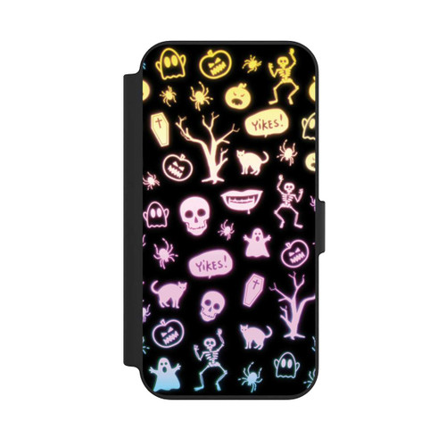 Apple iPhone 13 NIVOflip Neon Halloween Stickers Black Background