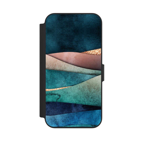Apple iPhone 13 NIVOflip Blau-Goldene Wellen