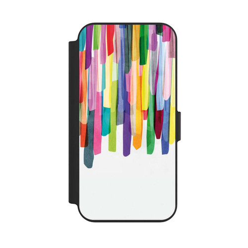 Apple iPhone 13 NIVOflip Bunte Streifen Weißer Hintergrund