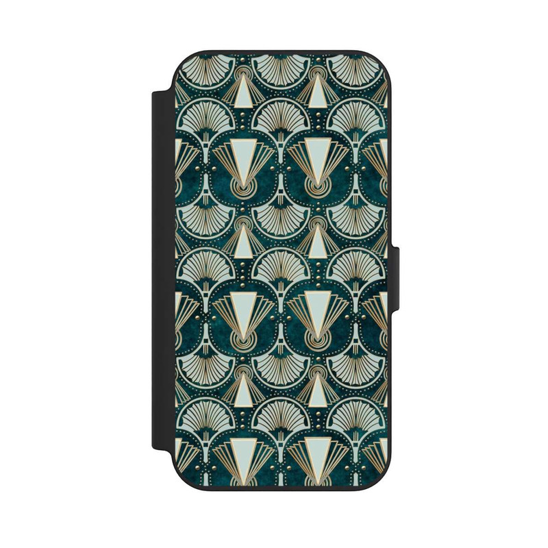 iPhone 13 NIVOflip Art Deco Green Pattern
