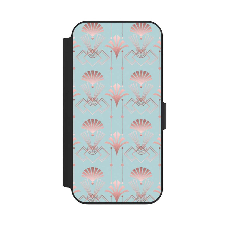 iPhone 13 NIVOflip Art Deco Rose Gold Elegance Blue