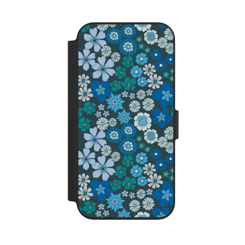 iPhone 13 NIVOflip Fleurs bleues DeinDesign