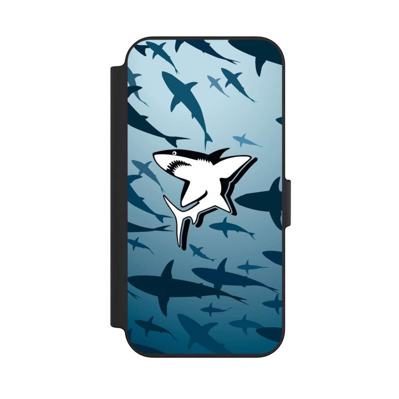 iPhone 13 NIVOflip Haie Muster Blau