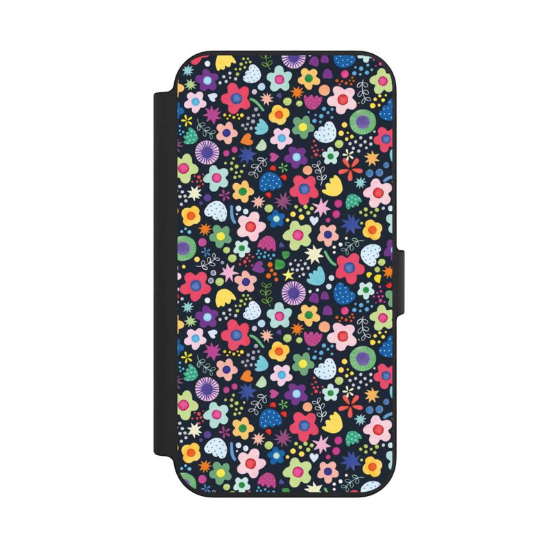 iPhone 13 NIVOflip Psychedelic Flowers Multi Black