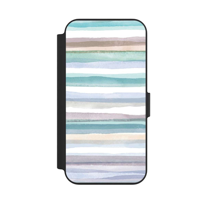 iPhone 13 NIVOflip Pastellfarbene Streifen Blau