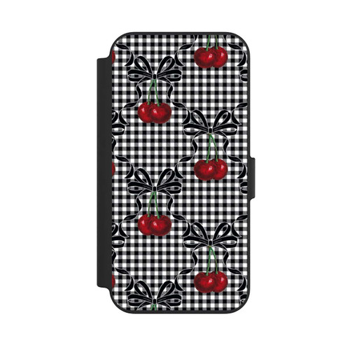 Apple iPhone 13 NIVOflip Cherry Pattern Black