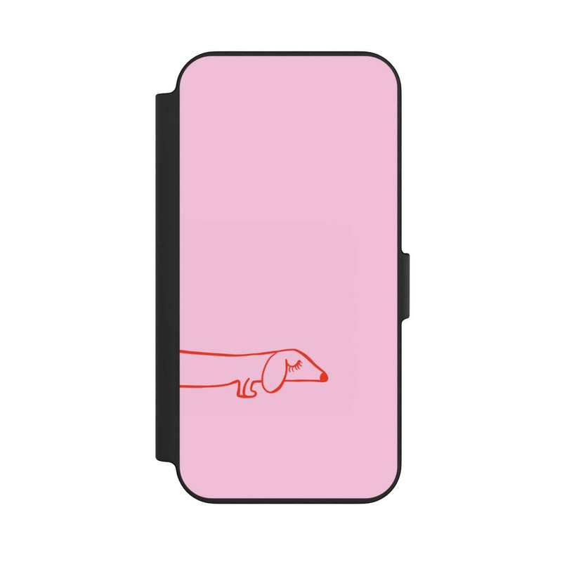 iPhone 13 NIVOflip Dachshund Illustration Pink