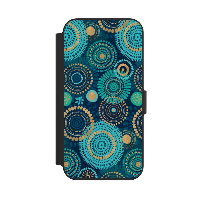 iPhone 13 NIVOflip Blockprint India Teal Gold