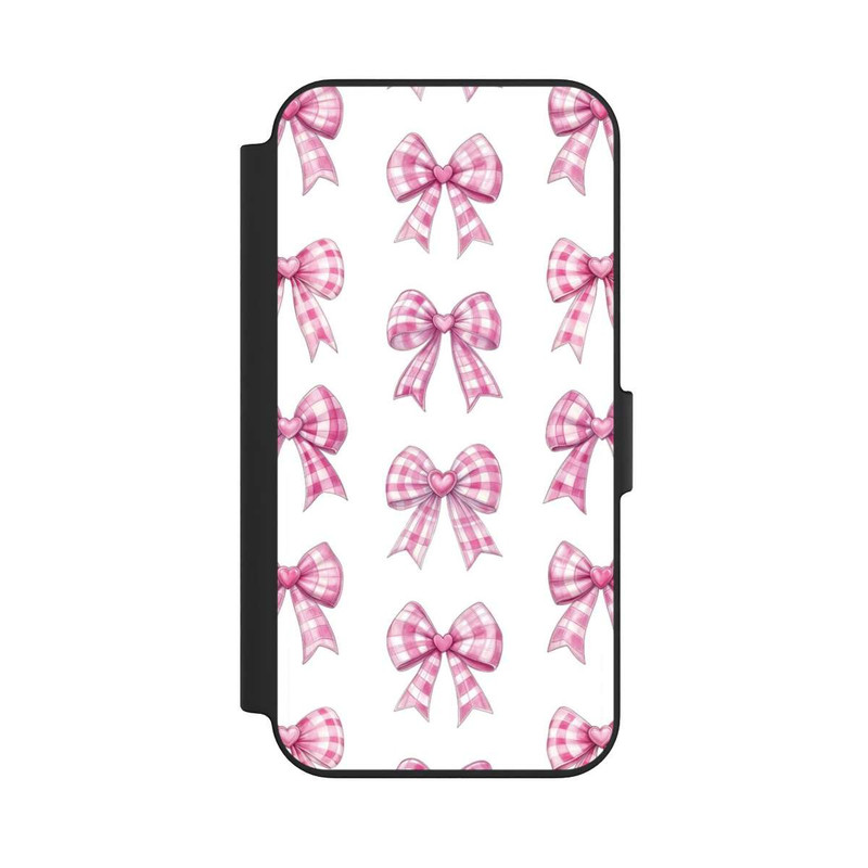 iPhone 13 NIVOflip Pink Gingham Hearts and Bows