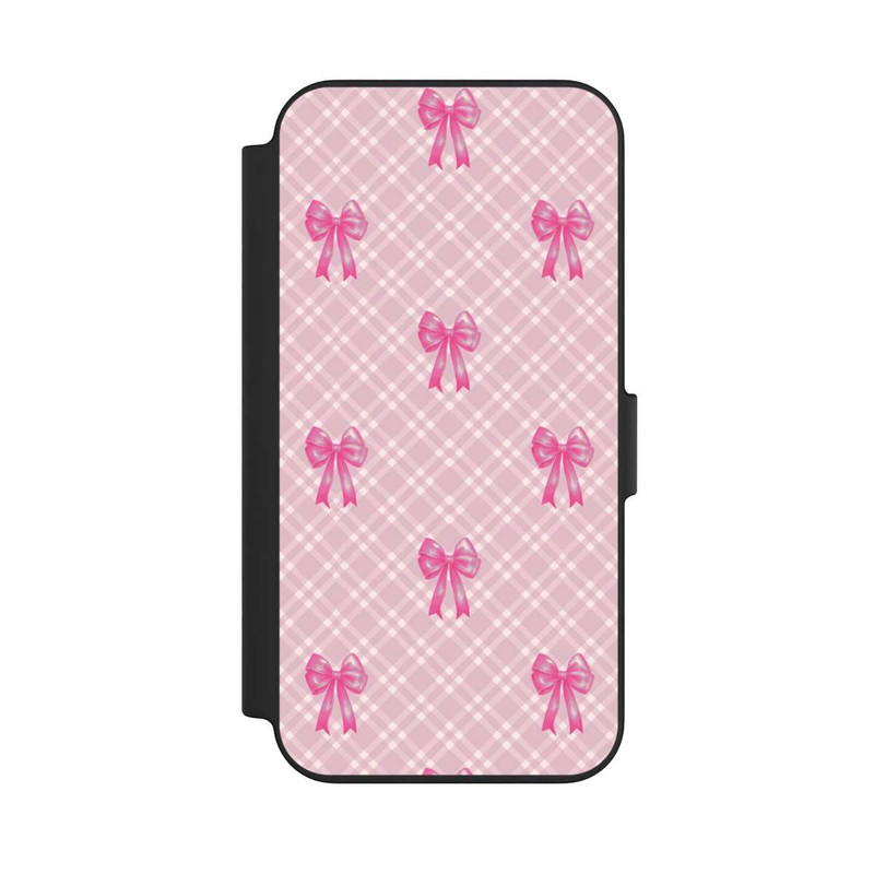 iPhone 13 NIVOflip Pink Bows and Plaid Pattern