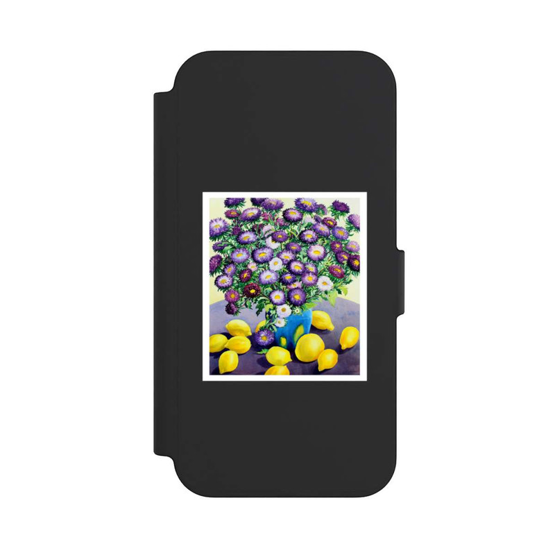 iPhone 13 NIVOflip Purple Asters and Lemons by Christopher Ryland