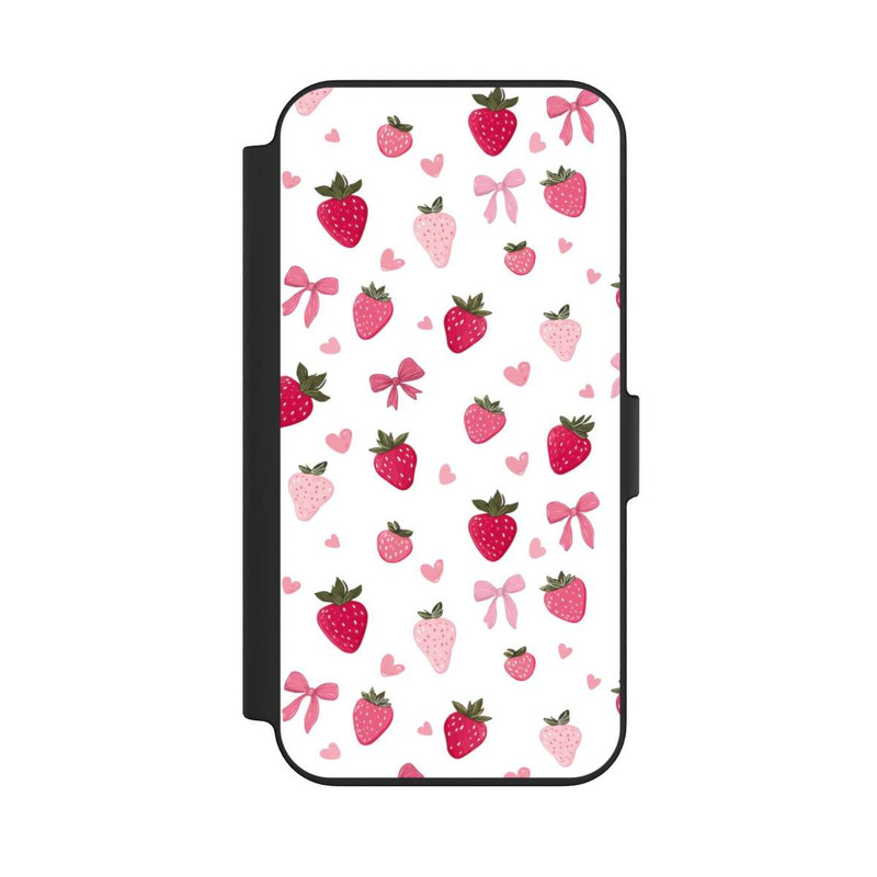 iPhone 13 NIVOflip Strawberry Ribbon Pattern Pink