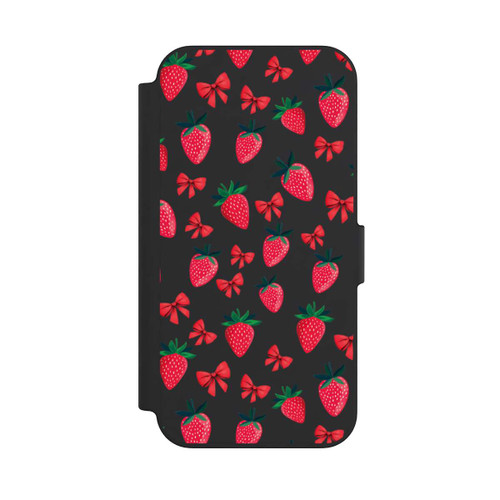 Apple iPhone 13 NIVOflip Strawberry Heart Ribbon Pattern Transparent