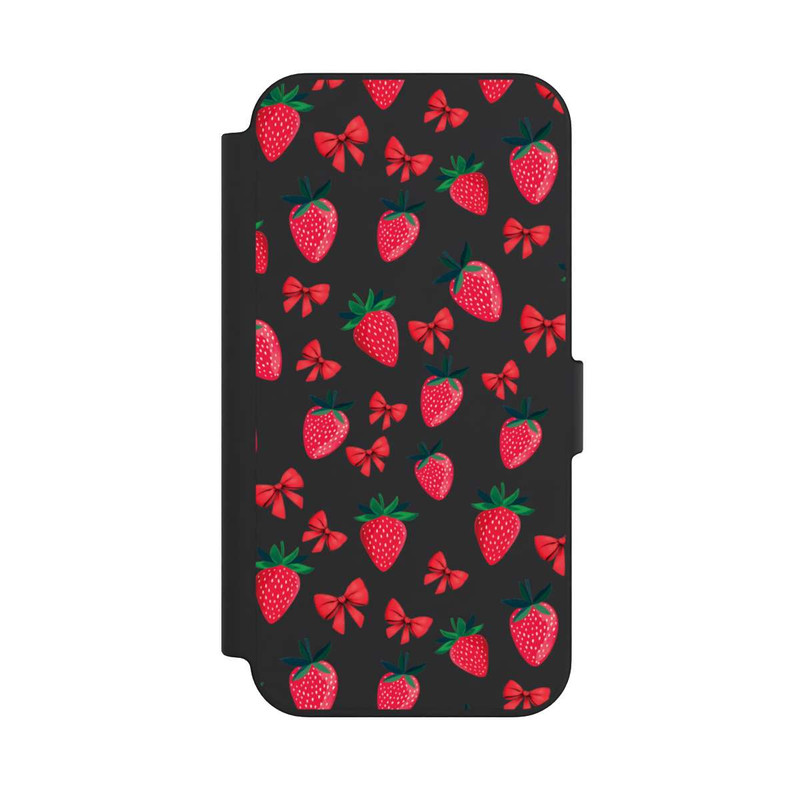 iPhone 13 NIVOflip Strawberry Heart Ribbon Pattern Transparent