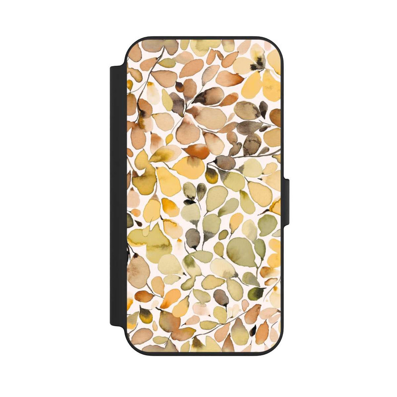 iPhone 13 NIVOflip Eukalyptus Aquarellblätter Braun Herbst