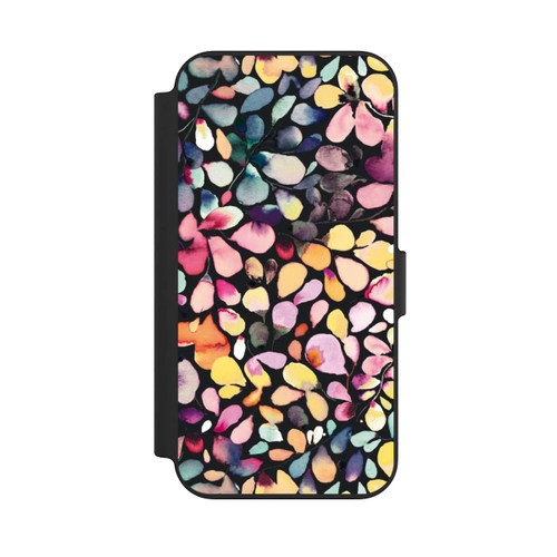 Apple iPhone 13 NIVOflip Eucalyptus Watercolor Leaves Black