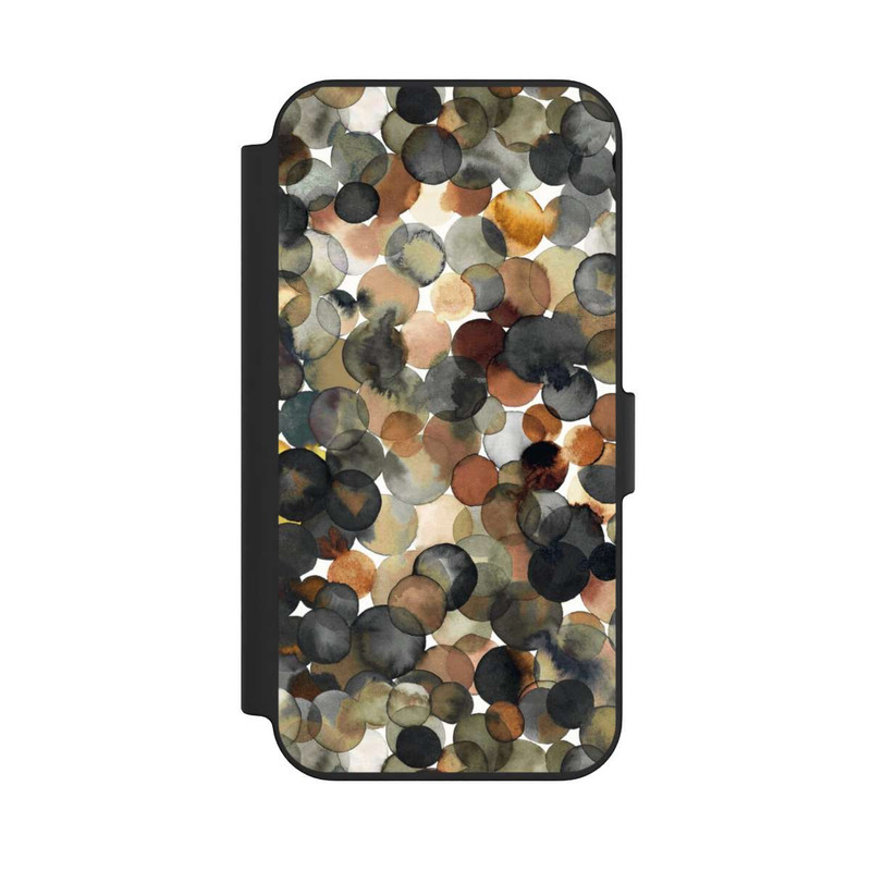 iPhone 13 NIVOflip Watercolor Dots Brown Pattern