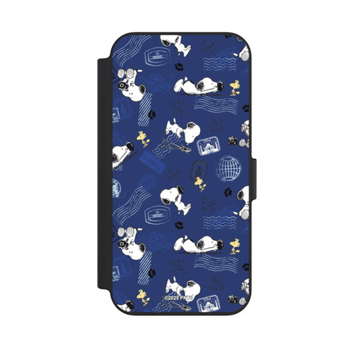 Apple iPhone 13 NIVOflip Peanuts Travel Stamps Pattern Blue