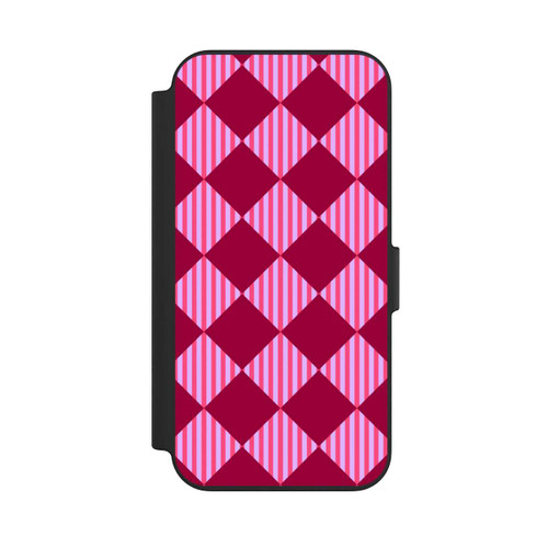 Apple iPhone 13 NIVOflip Rauten Muster Rot Rosa