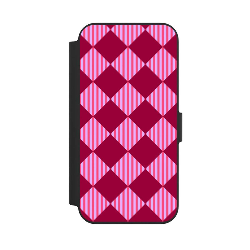 iPhone 13 NIVOflip Diamond Pattern Red Pink