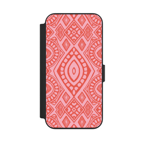Apple iPhone 13 NIVOflip Boho Geometric Intricate Tribal Design in Shades of Pink