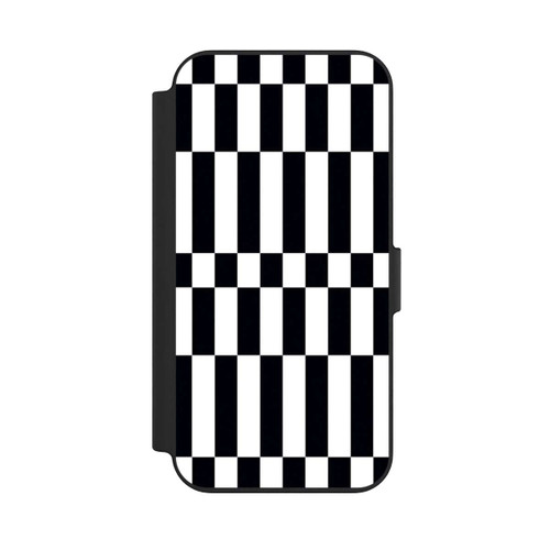 Apple iPhone 13 NIVOflip Checked Abstract Bold Black and White Color Block