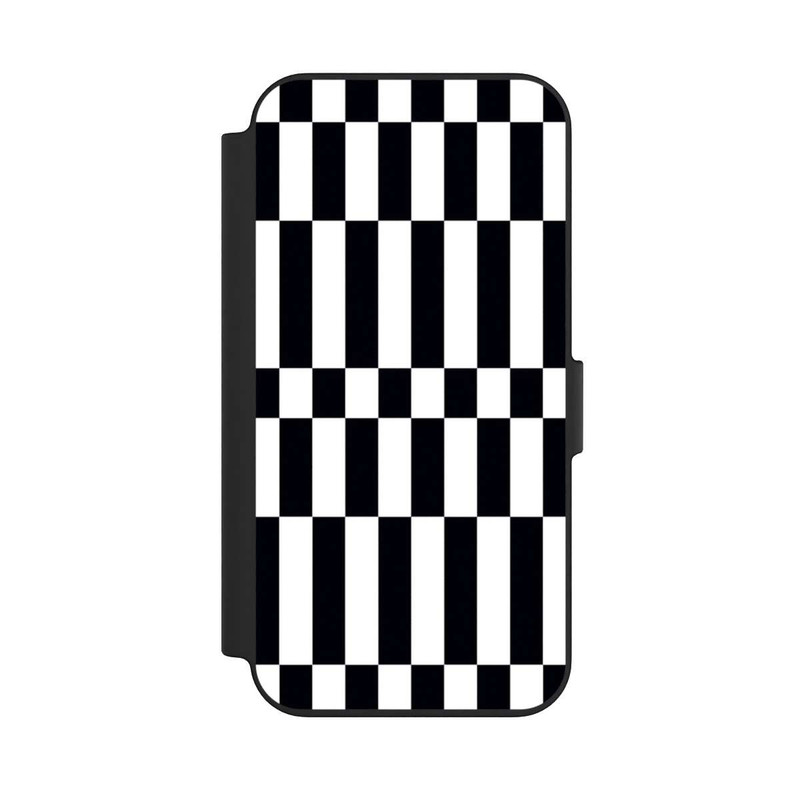 iPhone 13 NIVOflip Checked Abstract Bold Black and White Color Block