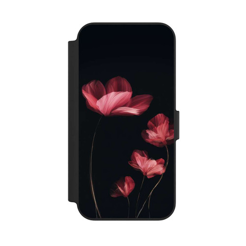 Apple iPhone 13 NIVOflip Burgunder Blüten schwarz