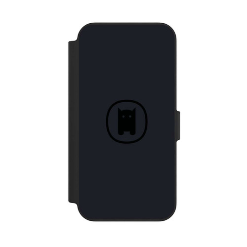 Apple iPhone 13 NIVOflip Nivocase Logo Gross Schwarz Grau 