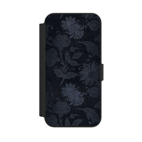 Apple iPhone 13 NIVOflip  Silberne Blumen auf Samt