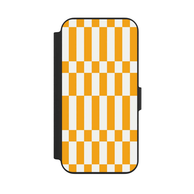 iPhone 13 NIVOflip Motif à Carreaux d'Été Jaune Vif
