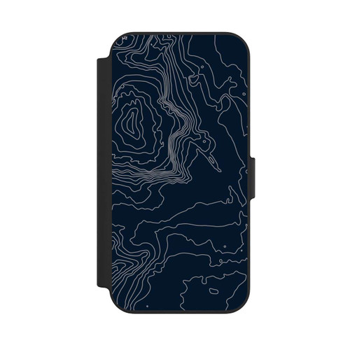 Apple iPhone 13 NIVOflip Berg Höhenlinien Dunkel