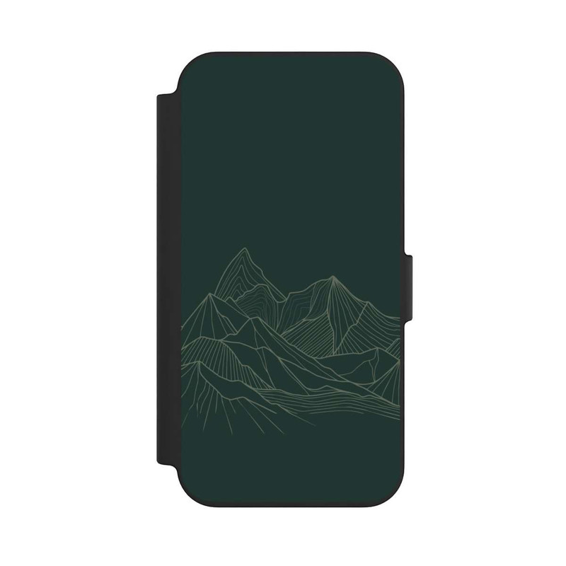 iPhone 13 NIVOflip Berg Line Art Grün