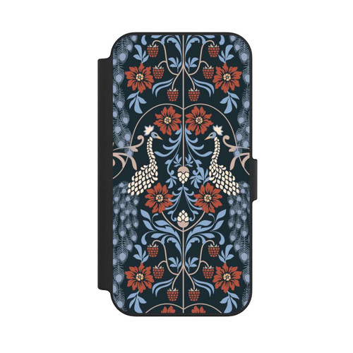Apple iPhone 13 NIVOflip Vintage Peacock Garden Arts and Crafts Floral Dark