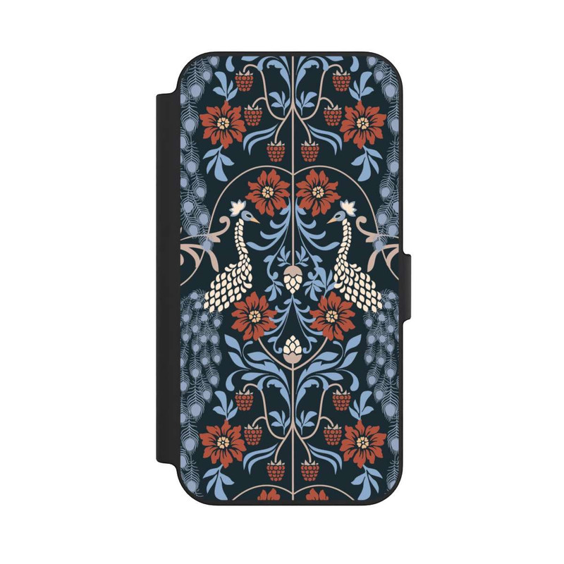 iPhone 13 NIVOflip Vintage Peacock Garden Arts and Crafts Floral Dark
