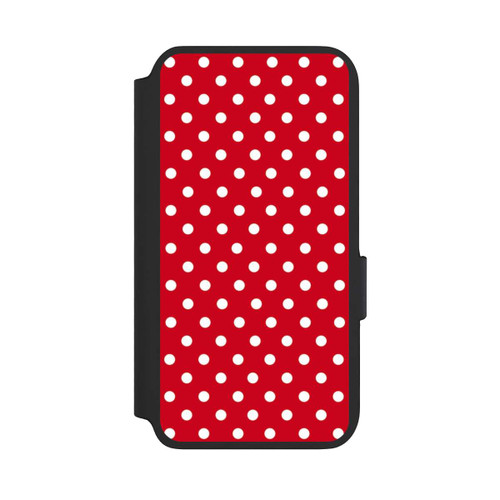 Samsung Galaxy S22 NIVOflip Polka Dots Dark Red and White