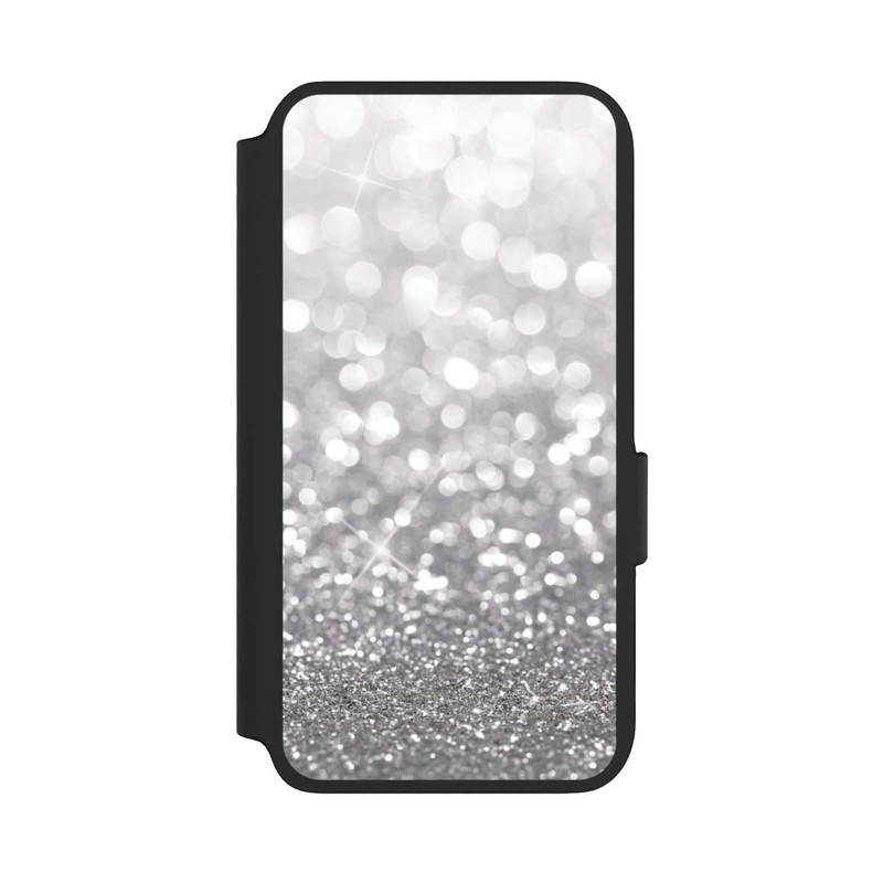 Galaxy S22 NIVOflip Pluie de Paillettes Argentées Look