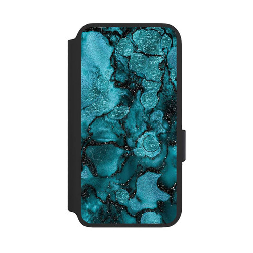 Samsung Galaxy S22 NIVOflip  Blauer Glitzerlook