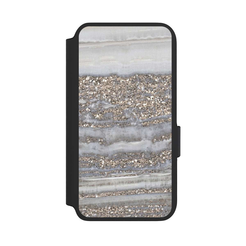 Galaxy S22 NIVOflip White Glitter Marble Look