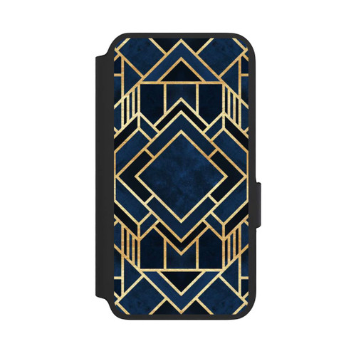 Samsung Galaxy S22 NIVOflip Art Deco Blue Gold Print