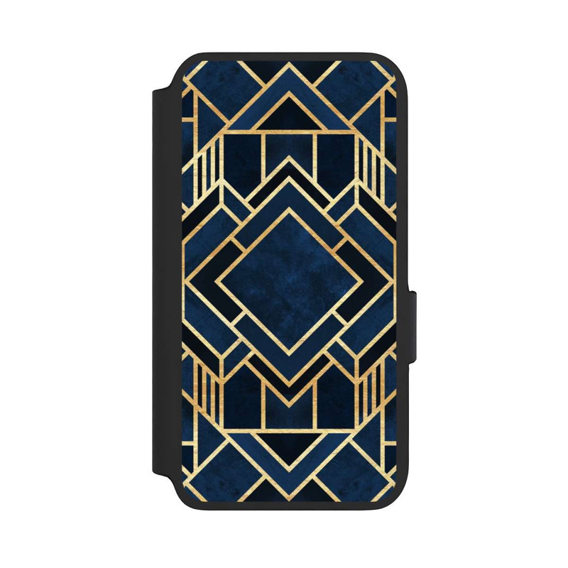 Galaxy S22 NIVOflip Art Deco Blue Gold Print