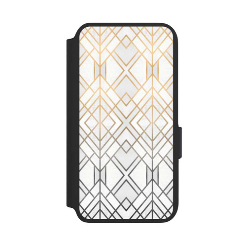 Samsung Galaxy S22 NIVOflip Gold und Grauer Geo Golddruck