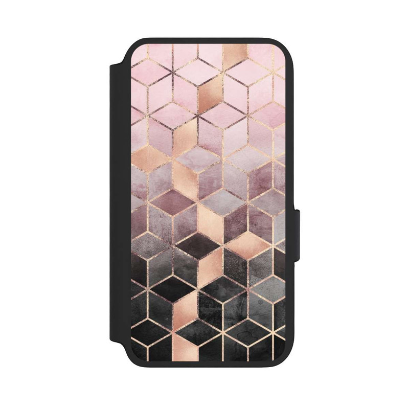 Galaxy S22 NIVOflip Pink-grauer Farbverlauf Würfel Druck