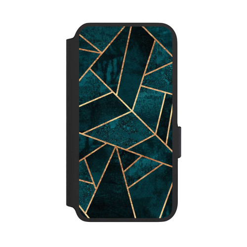 Samsung Galaxy S22 NIVOflip Tief Blaugrün Stein Gold Druck