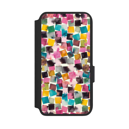 Samsung Galaxy S22 NIVOflip Aquarell geometrische Plaids rosa