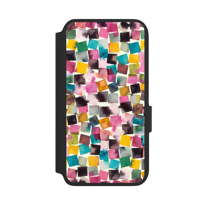 Galaxy S22 NIVOflip Aquarell geometrische Plaids rosa