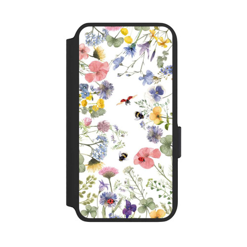 Samsung Galaxy S22 NIVOflip Bunte Frühlingsblumen und Bienen