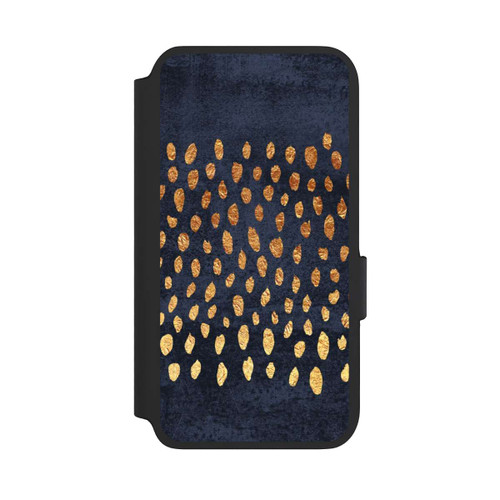 Samsung Galaxy S22 NIVOflip Muster Gold und Marine