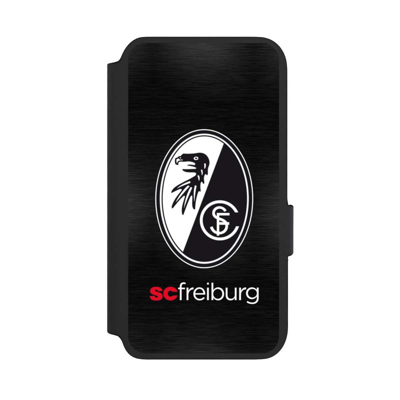 Galaxy S22 NIVOflip  Kratzen Metall Hintergrund mit dem Schriftzug  Horizontal SC Freiburg